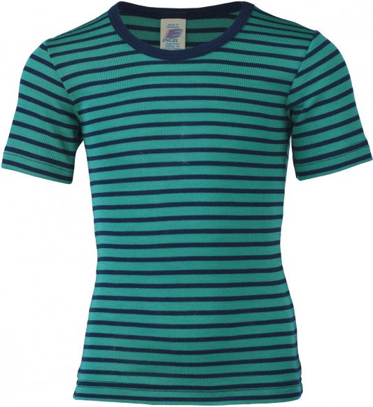 Engel - Kinder Unterhemd S/S - Merinounterwäsche Gr 128 türkis/blau