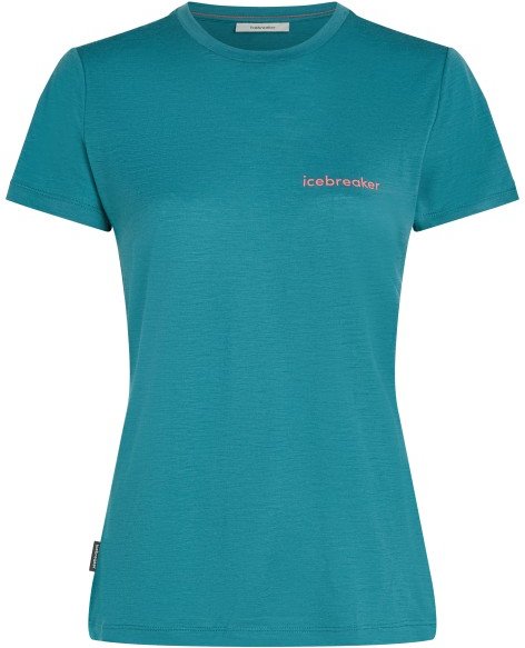 Thumbnail - Icebreaker - Women's Merino 150 Tech Lite S/S Teeib Wordmark - Merinoshirt Gr XL türkis