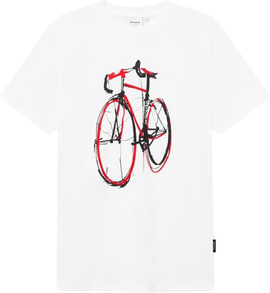 DEDICATED - T-Shirt Stockholm Red Strokes Bike - T-Shirt Gr XL weiß