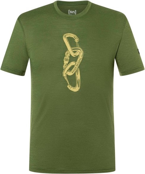 super.natural - Carabineri Tee - Merinoshirt Gr 46 - S oliv