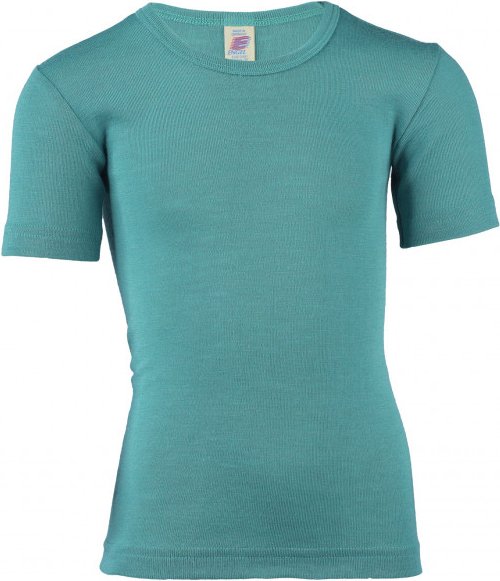 Engel - Kinder Unterhemd S/S - Merinounterwäsche Gr 116 türkis