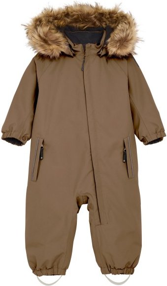 Color Kids - Baby's Coverall with Fake Fur - Overall Gr 80 braun