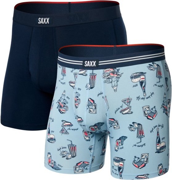 Saxx - Vibe Xtra Boxer Brief Fly 2-Pack - Kunstfaserunterwäsche Gr XXL blau