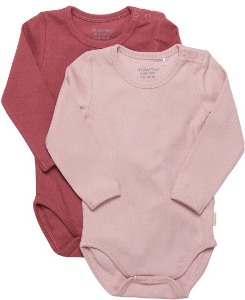 Thumbnail - Minymo - Kid's Body L/S (2-Pack) - Alltagsunterwäsche Gr 86 rosa