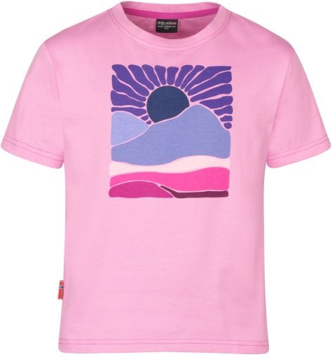Trollkids - Girl's Falketind T - T-Shirt Gr 128 rosa