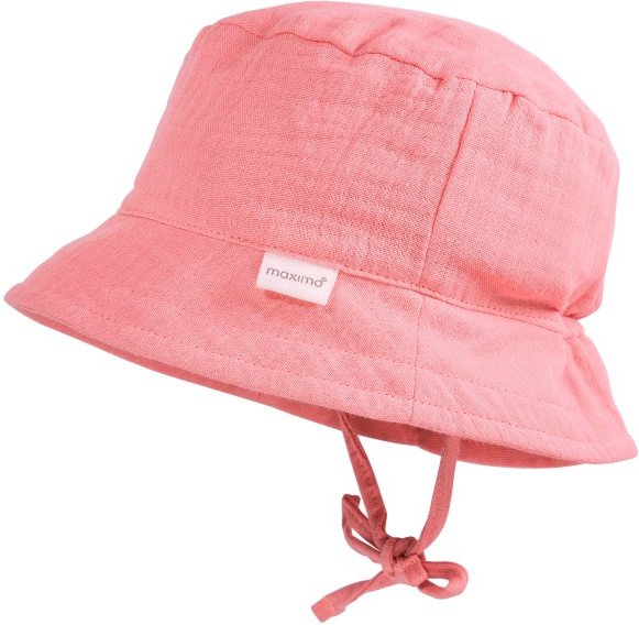 Thumbnail - maximo - Baby's Hütchen Bindeband Musselinstoff Futter - Hut Gr 45 cm rosa