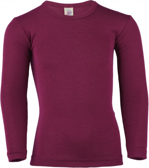 Engel - Kinder Unterhemd L/S - Merinounterwäsche Gr 116 lila