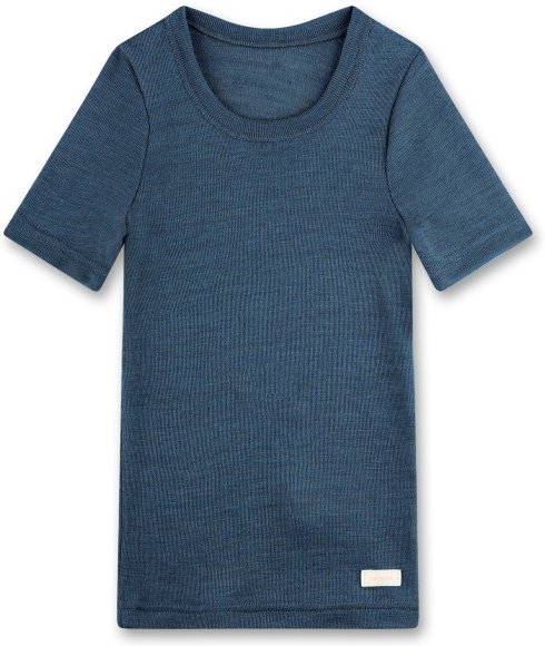 Sanetta - Kid's T-Shirt 1/2 Wool/Silk Wool - Merinounterwäsche Gr 104 blau