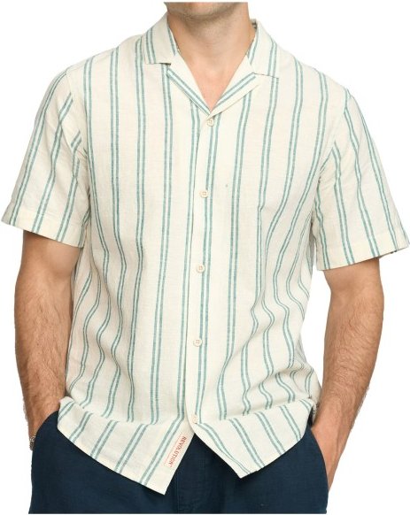 Revolution - Short-Sleeved Cuban Cotton Linen Shirt - Hemd Gr XXL weiß
