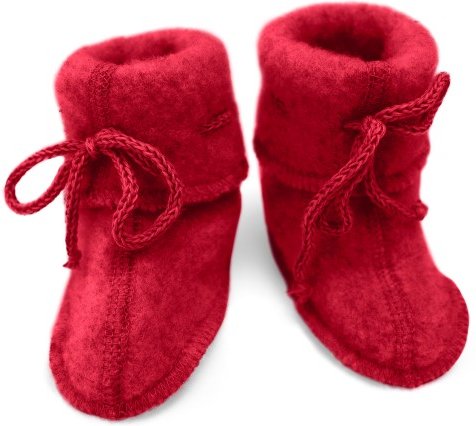 Thumbnail - Engel - Baby-Schühchen mit Bändel - Hüttenschuhe Gr 50/56 rot