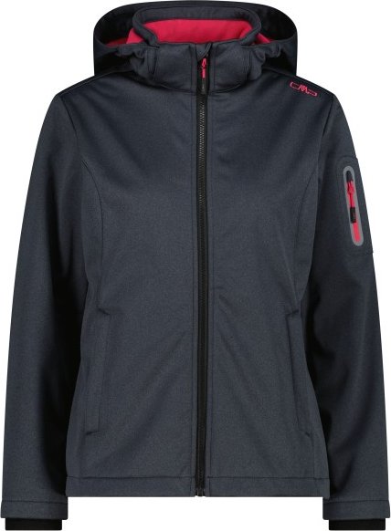Thumbnail - CMP - Women's Jacket Zip Hood Melange Softshell - Softshelljacke Gr 48 blau