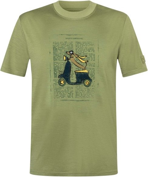 super.natural - Racing Dachshund Bio Jersey Tee - Merinoshirt Gr S oliv
