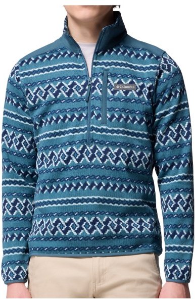 Thumbnail - Columbia - Sweater Weather Printed Half Zip II - Fleecepullover Gr L blau