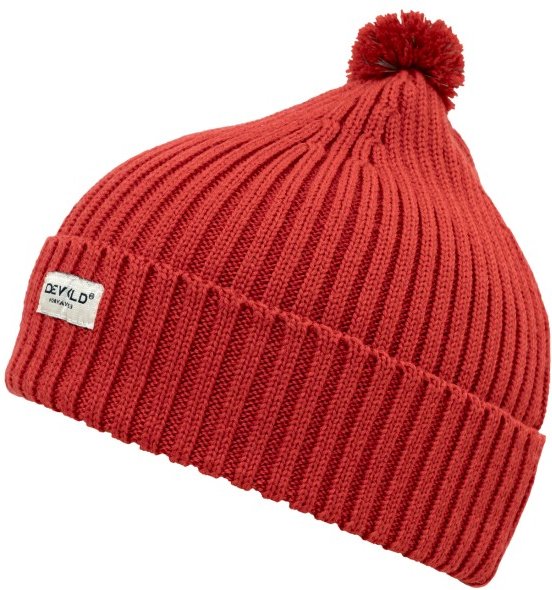 Devold - Kid's Skolma Merino Beanie - Mütze Gr 54 cm rot
