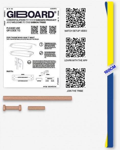 Gibbon Slacklines - Giboard Line - Slackline Gr 160 x 2,5 cm flow