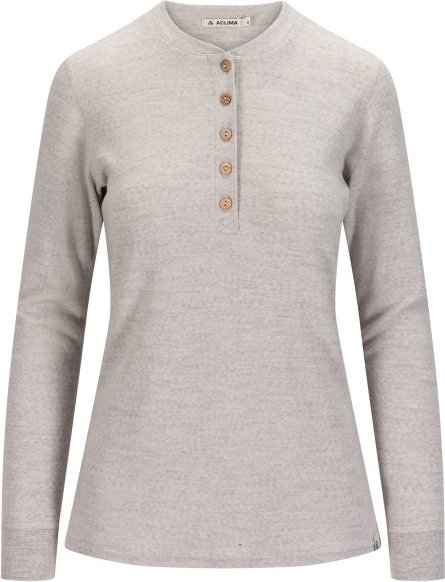 Thumbnail - Aclima - Women's Warmwool Granddad Shirt - Merinopullover Gr XL grau