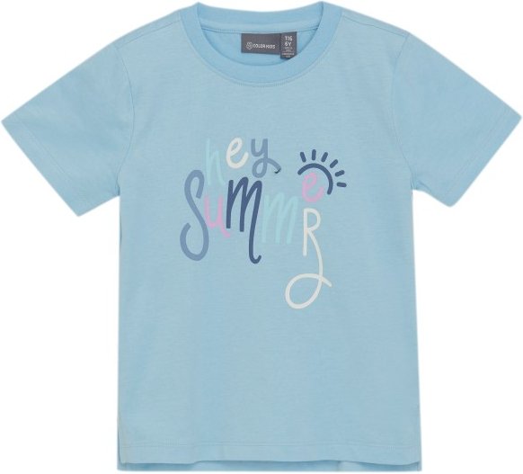 Color Kids - Kid's Girl Cotton T-Shirt with Print S/S - T-Shirt Gr 128 blau