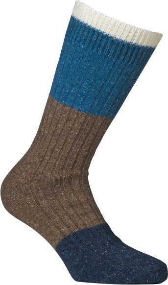Thumbnail - Alpacasocks&Co - Merino Block - Multifunktionssocken Gr 45-48 blau/braun