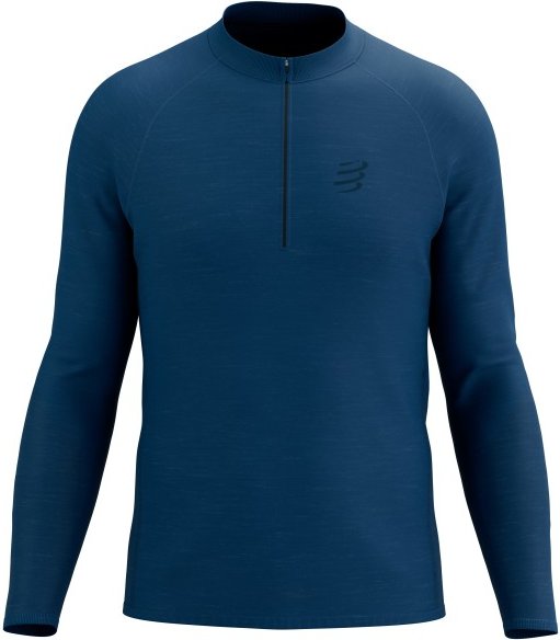 Compressport - Trail Half Zip L/S T-Shirt - Laufshirt Gr L blau