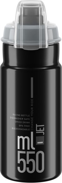 Elite - Jet Plus - Fahrrad Trinkflasche Gr 550 ml schwarz/grau