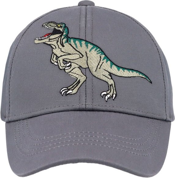 maximo - Boy's Cap Dino Stickerei Klettverschluss - Cap Gr 53-55 cm grau