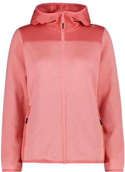 CMP - Women's Jacquard Knit Jacket Fix Hood - Fleecejacke Gr 46 rosa