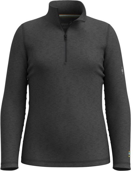 Thumbnail - Smartwool - Kid's Classic Thermal Merino BL 1/4 Zip Boxed - Merinolongsleeve Gr M grau/schwarz