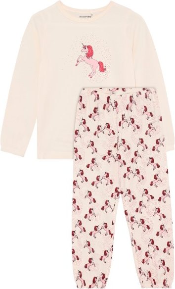 Minymo - Kid's Pyjamas L/S Set AOP 124271 - Alltagsunterwäsche Gr 98 weiß