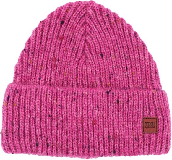maximo - Girl-Beanie Effektgarn Jerseyfutter mit Umschlag - Mütze Gr 51-53 cm rosa