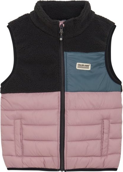 Color Kids - Kid's Fleece Waistcoat With Quilt - Fleeceweste Gr 98 rosa/schwarz