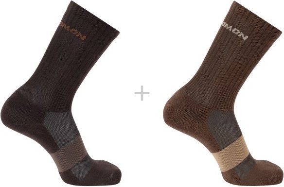 Salomon - Evasion Crew 2-Pack - Multifunktionssocken Gr 42-44 braun