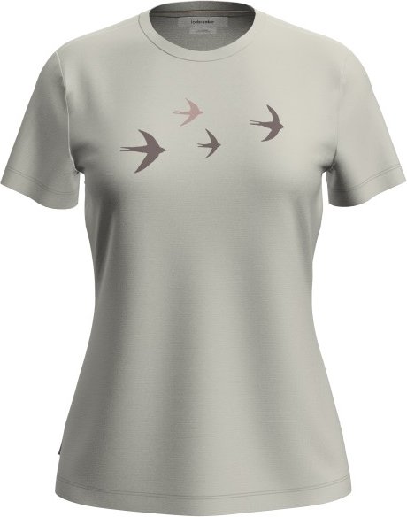 Icebreaker - Women's Merino 150 Tech Lite S/S Bird Transit - Merinoshirt Gr XS ecru heather
