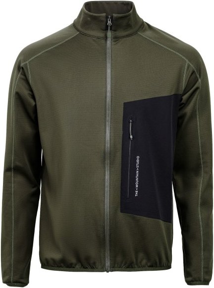 Thumbnail - The Mountain Studio - Techno Grid Fleece T-Neck - Fleecejacke Gr M oliv