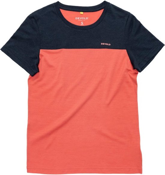 Thumbnail - Devold - Women's Classic Linear Tee - Merinoshirt Gr S rot