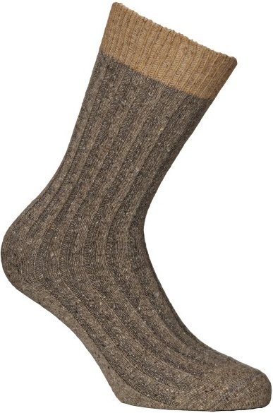 Alpacasocks&Co - Merino Silk Rib Crew - Multifunktionssocken Gr 45-48 braun