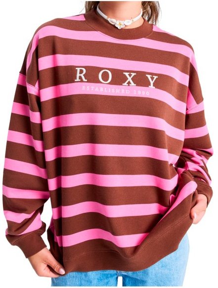 Roxy - Women's Strictly Stripes Oversized - Pullover Gr M rot/rosa