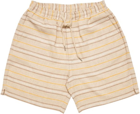 Mazine - Striped Linen-Mix Shorts - Shorts Gr L beige