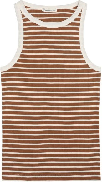 KnowledgeCotton Apparel - Women's Striped Racer Rib Top - Top Gr XXL braun
