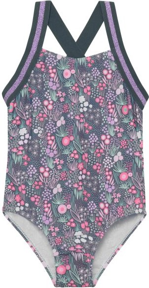 Color Kids - Kid's Swimsuit with Elastic Straps AOP - Badeanzug Gr 116 grau