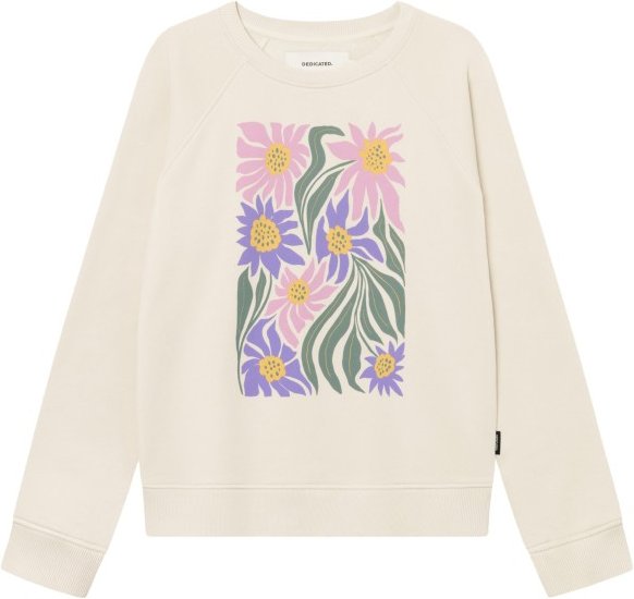Thumbnail - DEDICATED - Women's Sweatshirt Ystad Daisy Block - Pullover Gr L weiß