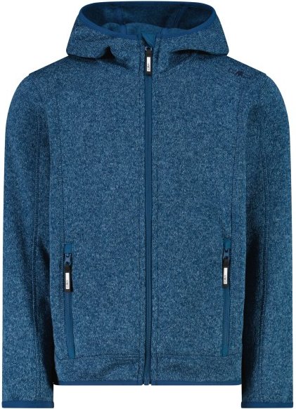CMP - Boy's Jacket Fix Hood Jacquard Knitted - Fleecejacke Gr 128 blau