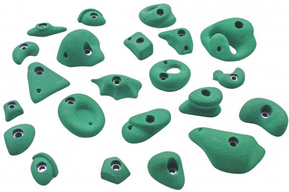 KMZ Holds - Set 1 - 22er S-XL Klettergriffset grün/türkis