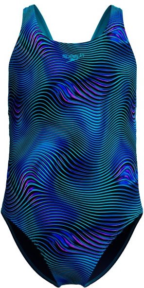 Speedo - Kid's Print Leaderback One Piece - Badeanzug Gr 128 blau
