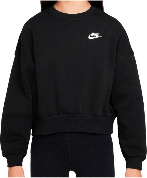 Thumbnail - Nike - Girl's Club Fleece Boxy Crew-Neck Sweatshirt - Pullover Gr M schwarz