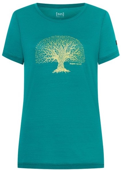 super.natural - Women's Tree of Knowledge Tee - Merinoshirt Gr XS türkis