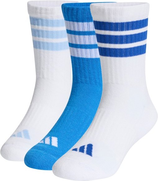 adidas - Kid's 3-Stripes Concept Crew 3-Pack - Multifunktionssocken Gr 25-27 weiß/blau