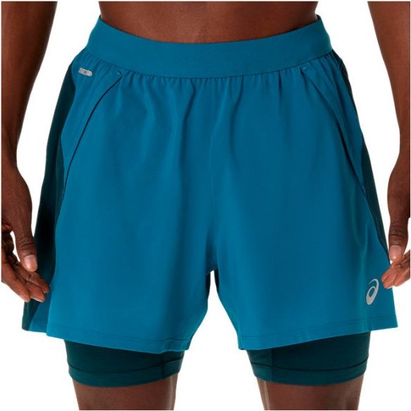 Asics - Road 2N1 5'' Short - Laufshorts Gr M blau