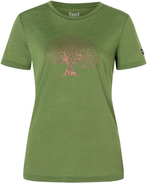 super.natural - Women's Tree of Knowledge Tee - Merinoshirt Gr XL oliv