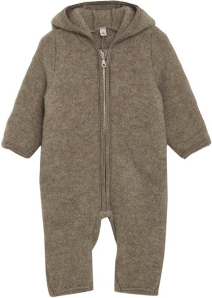 Huttelihut - Kid's Pram Suit Bear Ears Wool Fleece - Overall Gr 74 grau