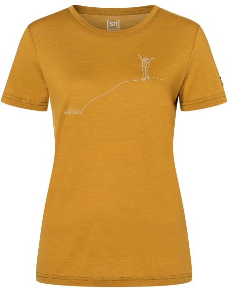 super.natural - Women's Gipfelglück Tee - Merinoshirt Gr S gelb